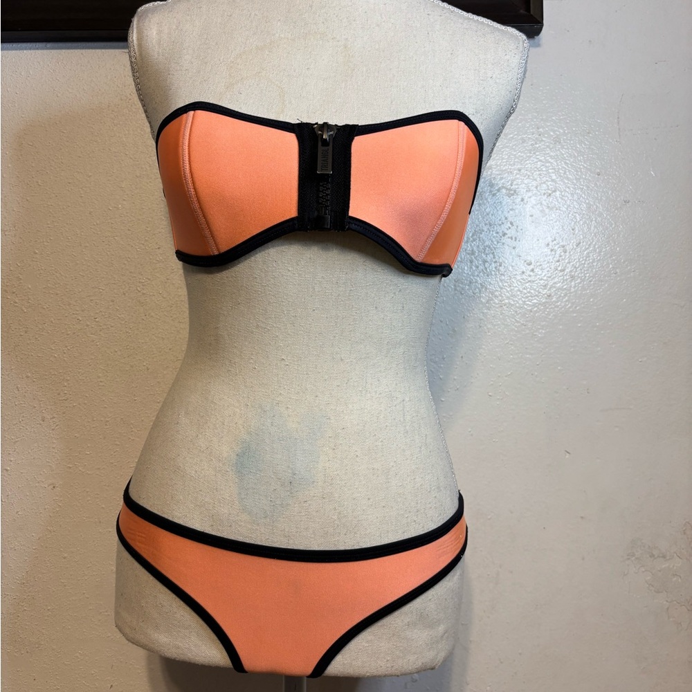 Triangl Swimwear Peach Bikini with Black Trim